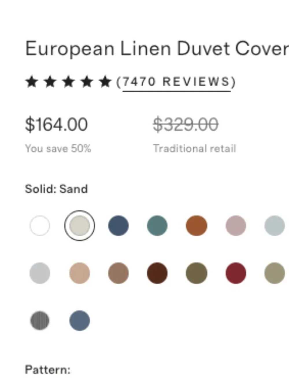 Quince European Linen Duvet Cover – Full/Queen – Sand/Cream – Good Return Cond